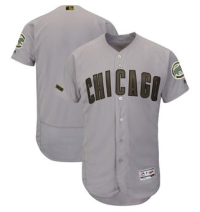 Chicago Cubs Majestic Gray 2018 Memorial Day Collection Flex Base Team Custom Jersey