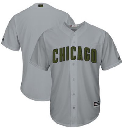 Chicago Cubs Majestic Gray 2018 Memorial Day Cool Base Team Custom Jersey