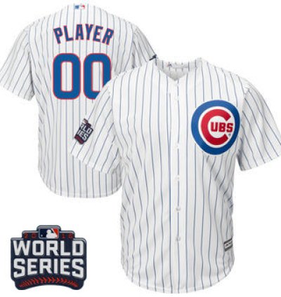Chicago Cubs Majestic White 2016 World Series Bound Home Custom Cool Base Team Jersey