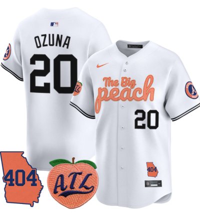 Marcell Ozuna Jersey 20 Atlanta Braves 404 The Big Peach Premier Limited Stitched White
