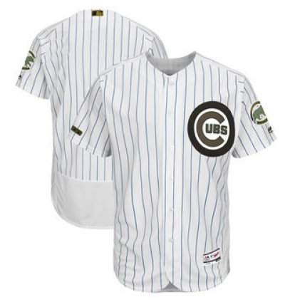 Chicago Cubs Majestic White 2018 Memorial Day Collection Flex Base Team Custom Jersey