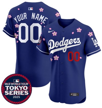 Custom Dodgers Jersey Tokyo Series 2025 Vapor Premier Elite Stitched Royal