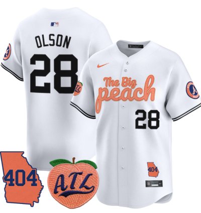 Matt Olson Jersey 28 Atlanta Braves 404 The Big Peach Premier Limited Stitched White