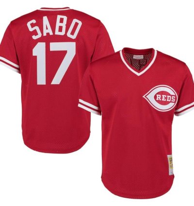 Cincinnati Reds Chris Sabo Red Throwback Mesh Pullover Jersey
