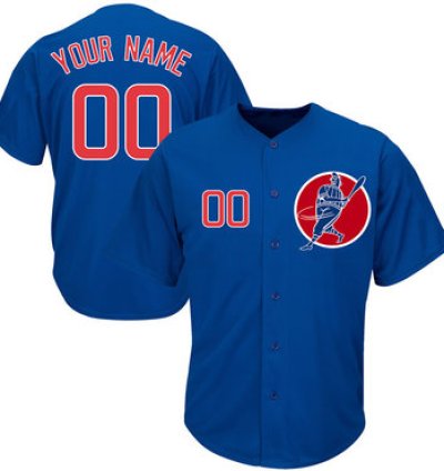 Cubs Blue Customized Cool Base New Design Jersey
