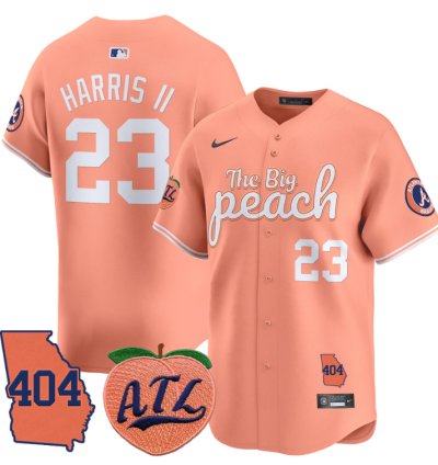 Michael Harris Ii Jersey 23 Atlanta Braves 404 The Big Peach Premier Limited Stitched Peach