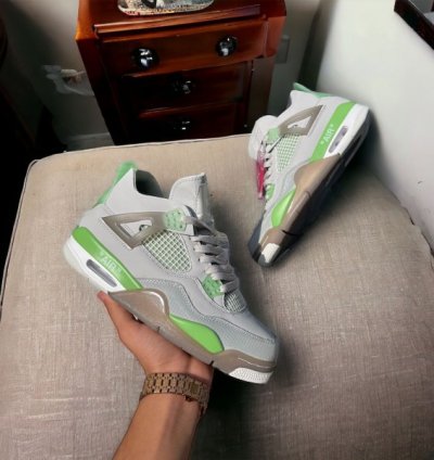 Off Whit E X Nike Air Jordan 4 Guava Basketball Sneakers