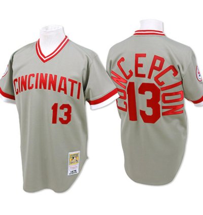 Cincinnati Reds Dave Concepcion Gray Throwback Pullover Jersey
