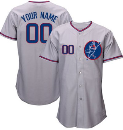 Cubs Gray Customized Cool Base New Design Jersey