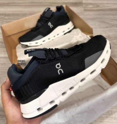 On Cloud Nova Running Black White Sneakers