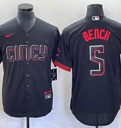 Cincinnati Reds Johnny Bench Black 2023 City Connect Jersey