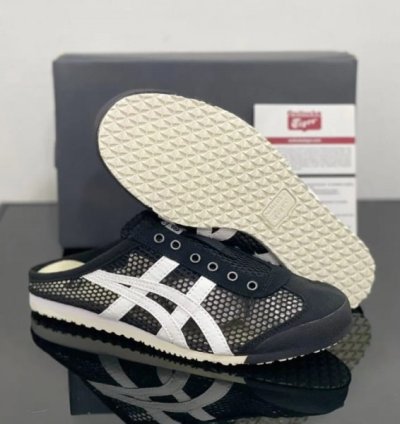 Onitsuk A Tiger Mexico 66 Sabot Half Cut Black White Sneakers