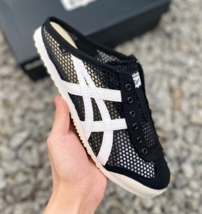 Onitsuk A Tiger Mexico 66 Sabot Half Cut Black White Sneakers