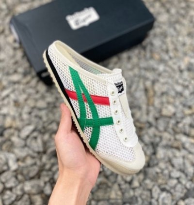 Onitsuk A Tiger Mexico 66 Sabot Half Cut White Green Sneakers