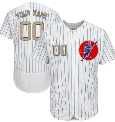 Cubs White Gold Program Customized Flexbase New Design Jersey
