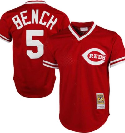 Cincinnati Reds Johnny Bench Red 1983 Throwback Mesh Pullover Jersey