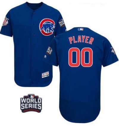 Custom Chicago Cubs Custom Royal Blue 2016 World Series Patch Stitched Mlb Majestic Flex Base Jersey