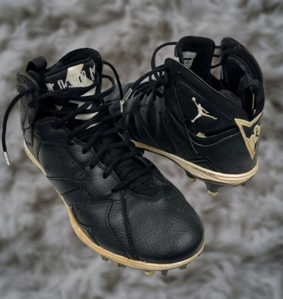 Vintage Air Jordan Retro 7 Oreo Football Cleats 2014 Size 10 Black White Mens