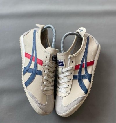 Onitsuka Tiger Mexico 66 Cream Blue Red Sneakers