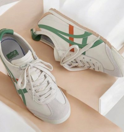 Onitsuka Tiger Mexico 66 Cream Green Orange Sneakers