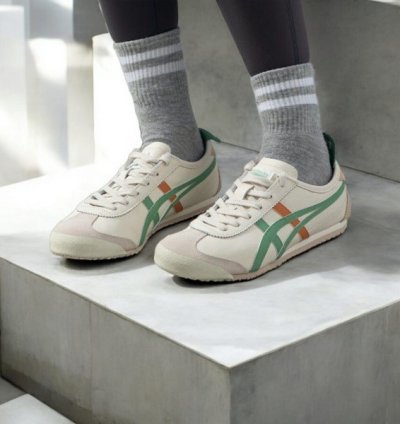 Onitsuka Tiger Mexico 66 Cream Green Orange Sneakers