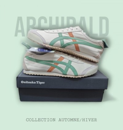 Onitsuka Tiger Mexico 66 Cream Green Orange Sneakers
