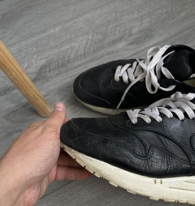 Vintage Black Leather Low Top Nike Air Max 1