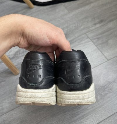 Vintage Black Leather Low Top Nike Air Max 1