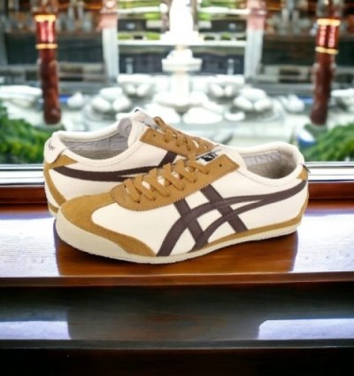 Onitsuka Tiger Mexico 66 Cream Licorice Brown Sneakers
