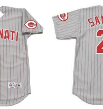 Cincinnati Reds Reggie Sanders Gray Throwback Jersey