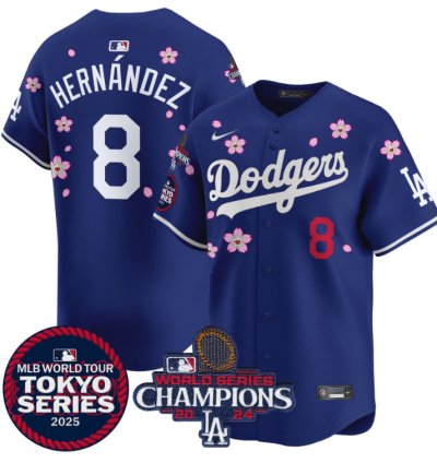 Kike Hernandez Jersey 8 Dodgers Tokyo Series 2025 World Series Champions Patch Royal