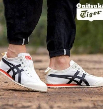 Onitsuka Tiger Slip On Black Orange Slipon