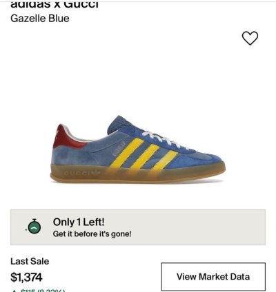 Adidas Gucci Gazelle Blue - 9