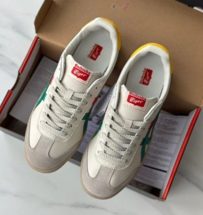 Onitsuka Tiger Tokuten Beige Cream Green Sneakers