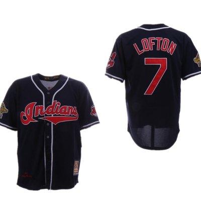 Cleveland Indians Kenny Lofton Navy 1995 Throwback Jersey