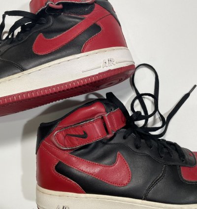 Vintage Nike Air Force 1 Bred Mid Chicago Bulls Leather