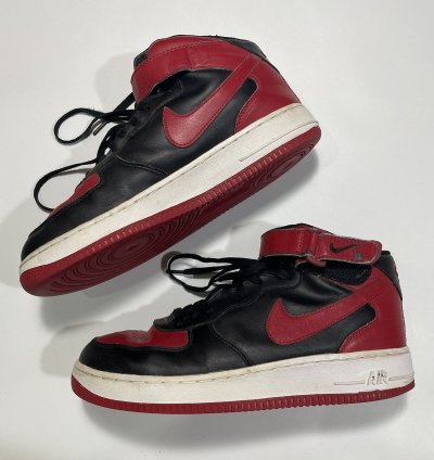 Vintage Nike Air Force 1 Bred Mid Chicago Bulls Leather
