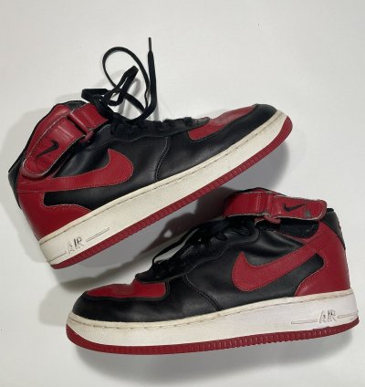 Vintage Nike Air Force 1 Bred Mid Chicago Bulls Leather