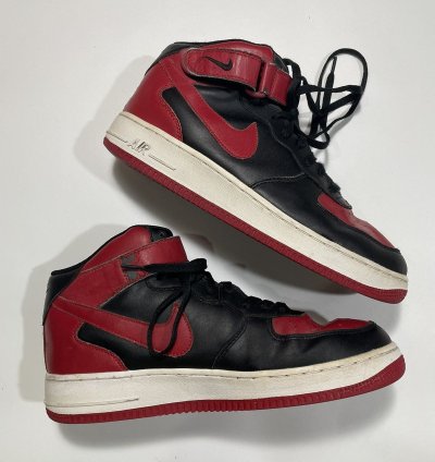 Vintage Nike Air Force 1 Bred Mid Chicago Bulls Leather