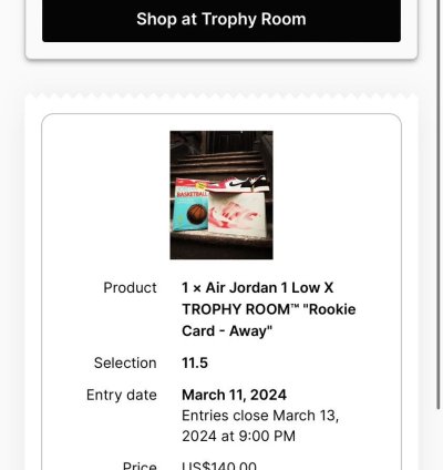 Jordan 1 Low Trophy Room Away