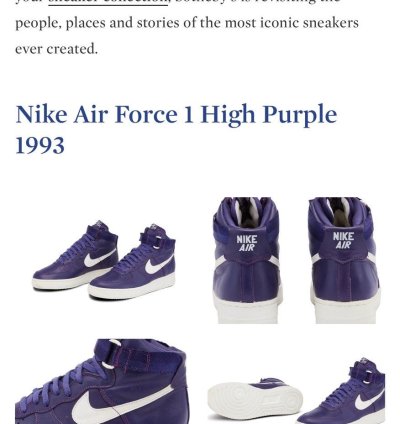 Vintage Nike Air Force 1 High Purple 1993