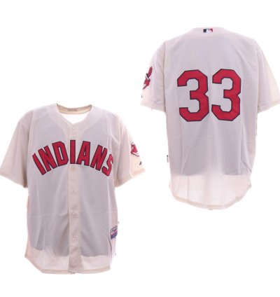 Cleveland Indians Nick Swisher Cream Throwback Jersey