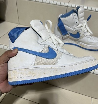 Vintage Nike Air Force 1 High White Colombia Blue 2001