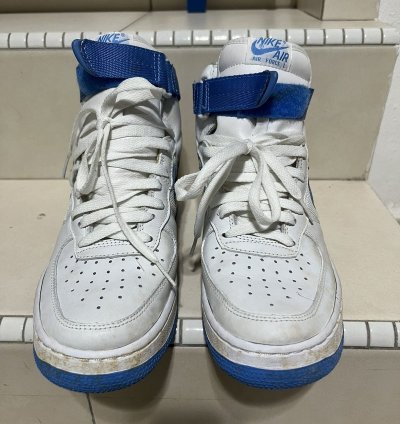 Vintage Nike Air Force 1 High White Colombia Blue 2001
