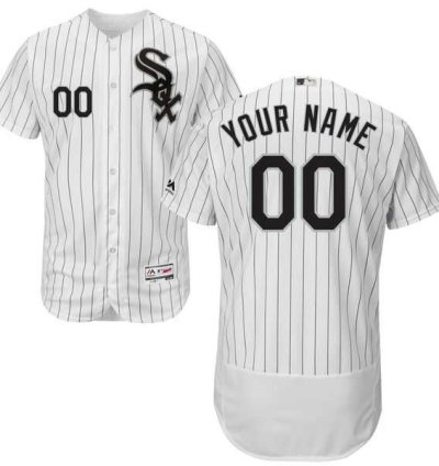 Chicago White Sox White With Black Customized Flexbase Majestic Mlb Collection Jersey