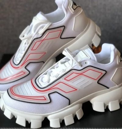 Prada Cloudbust Thunder White Red Sneakers