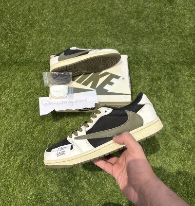Worn 10x Travis Scott Jordan 1 Low Olive Size 9w 7 5m