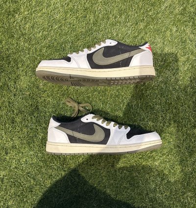 Worn 10x Travis Scott Jordan 1 Low Olive Size 9w 7 5m