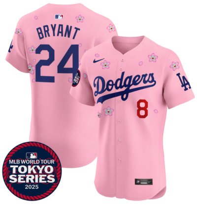 Kobe Bryant Jersey Dodgers Tokyo Series 2025 Vapor Premier Elite Stitched Cherry Blossom
