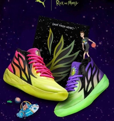 Pum A Melo 0 2 Multi Color Rick Morty Basketball Sneakers
